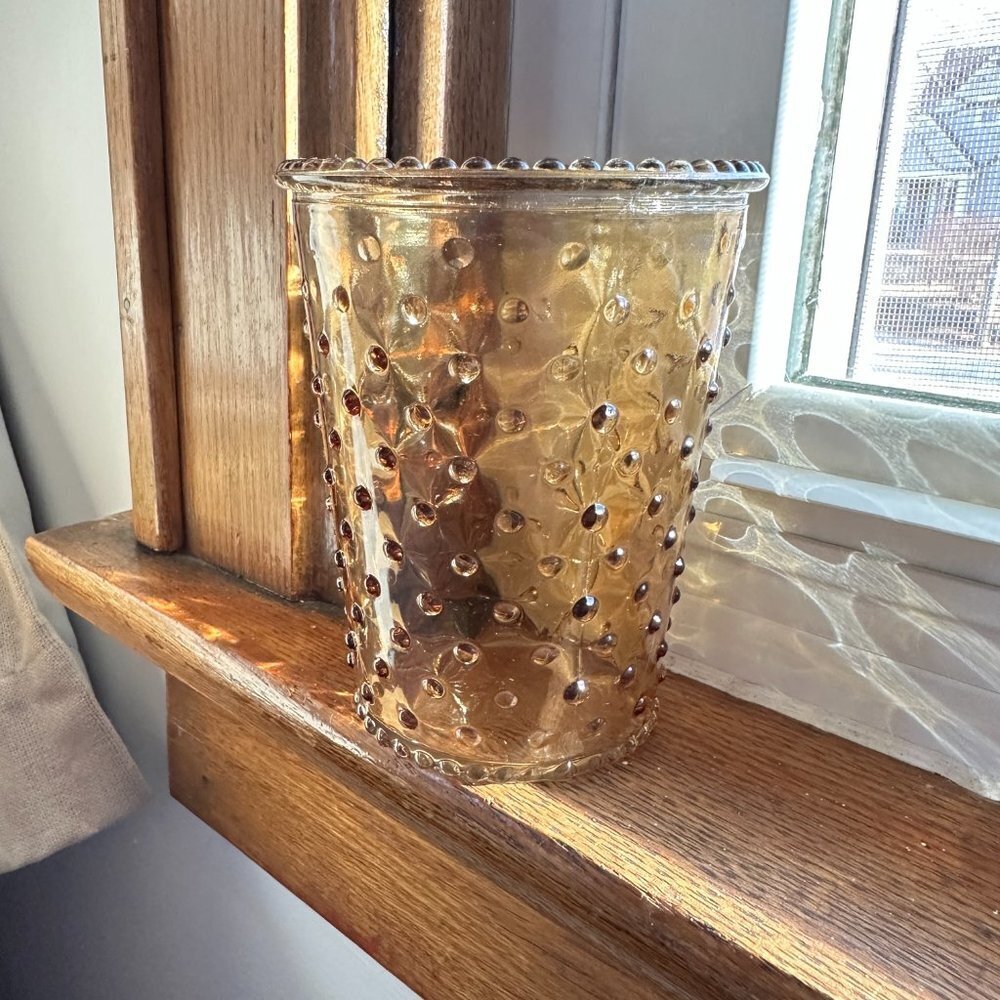 Hobnail Light Brown Glass Vase - Picture 6 of 16